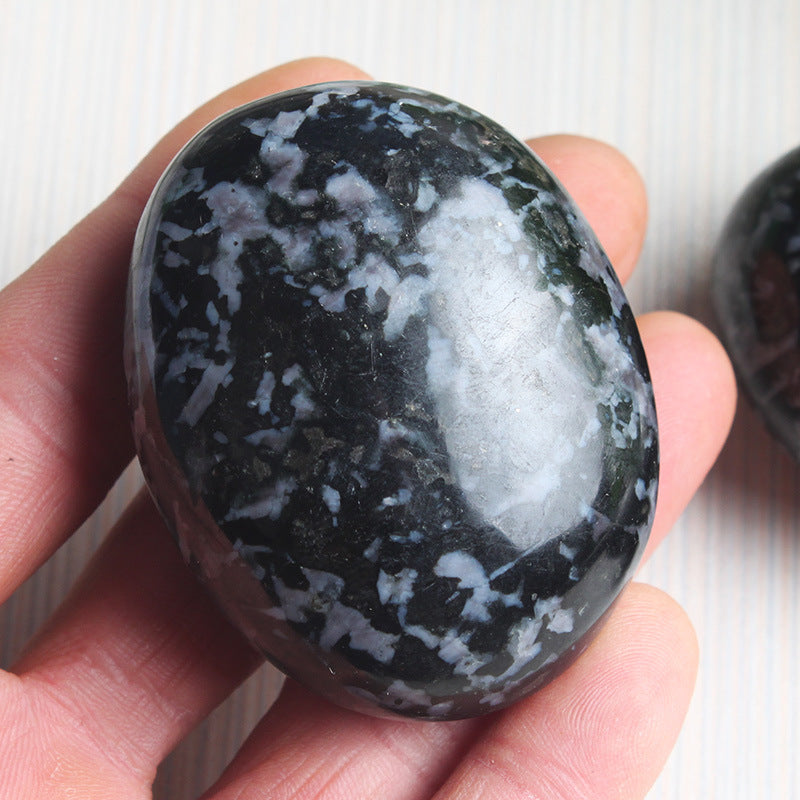 Gabbro Indigo Mystic Merlinite Palm Stone - Connect With Your Inner 