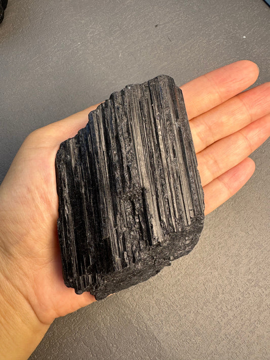 Large raw Black Tourmaline natural crystal chunk