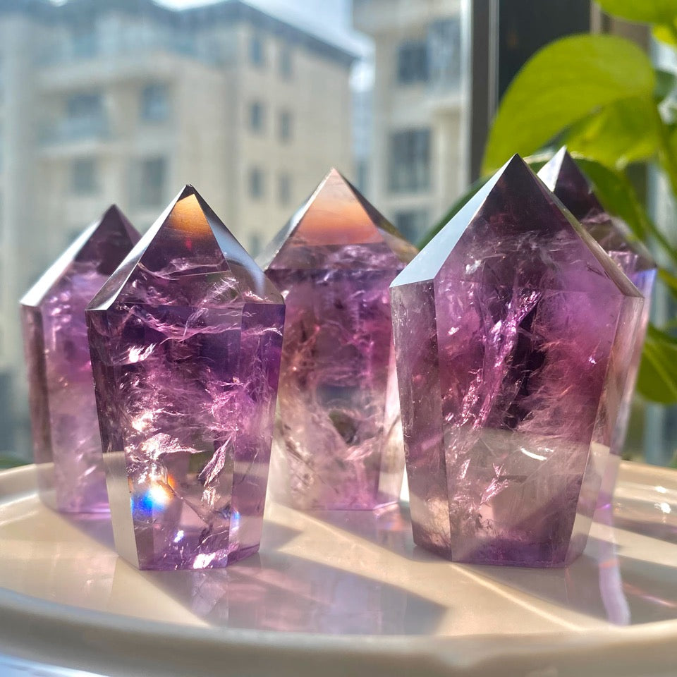 Deep purple natural Uruguay Amethyst tower