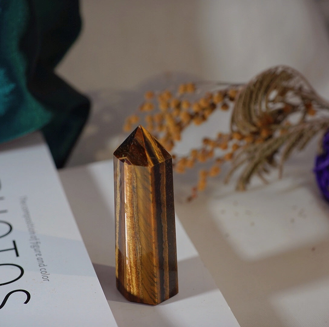 Natural Golden Tiger's Eye tower
