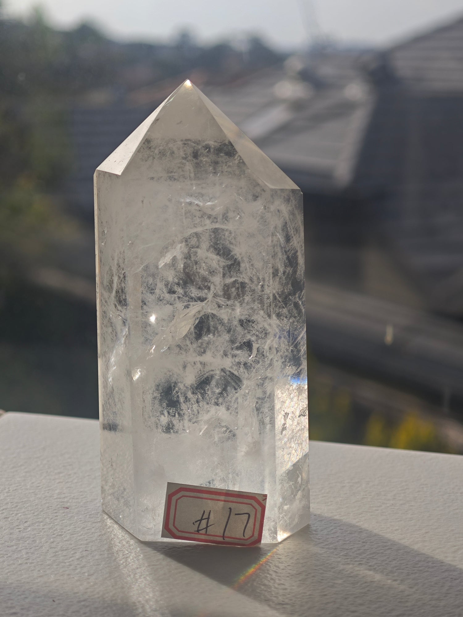 One-of-a-kind natural Clear Quartz crystal tower exact piece