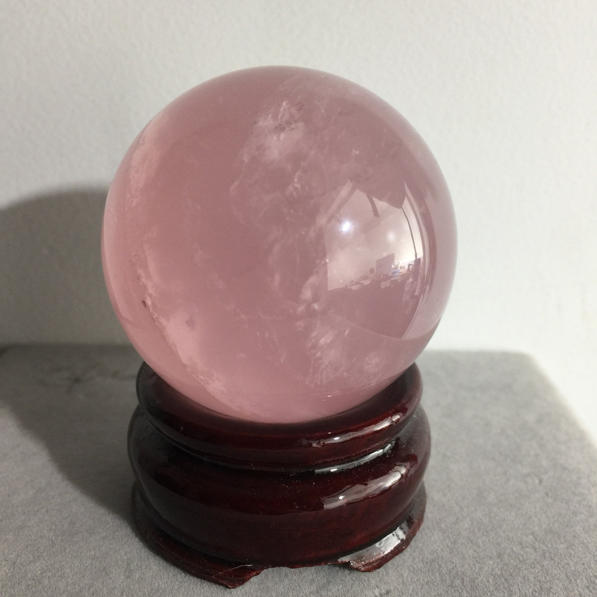 Mozambique Rose Quartz Sphere – Natural Pink Crystal Ball product photo 3