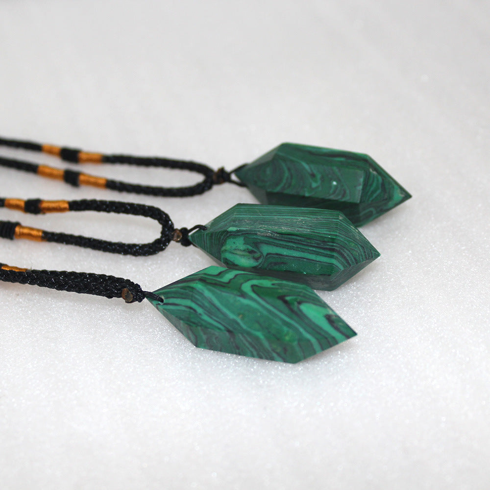 Malachite Necklace | Natural 4–5cm Crystal Pendant