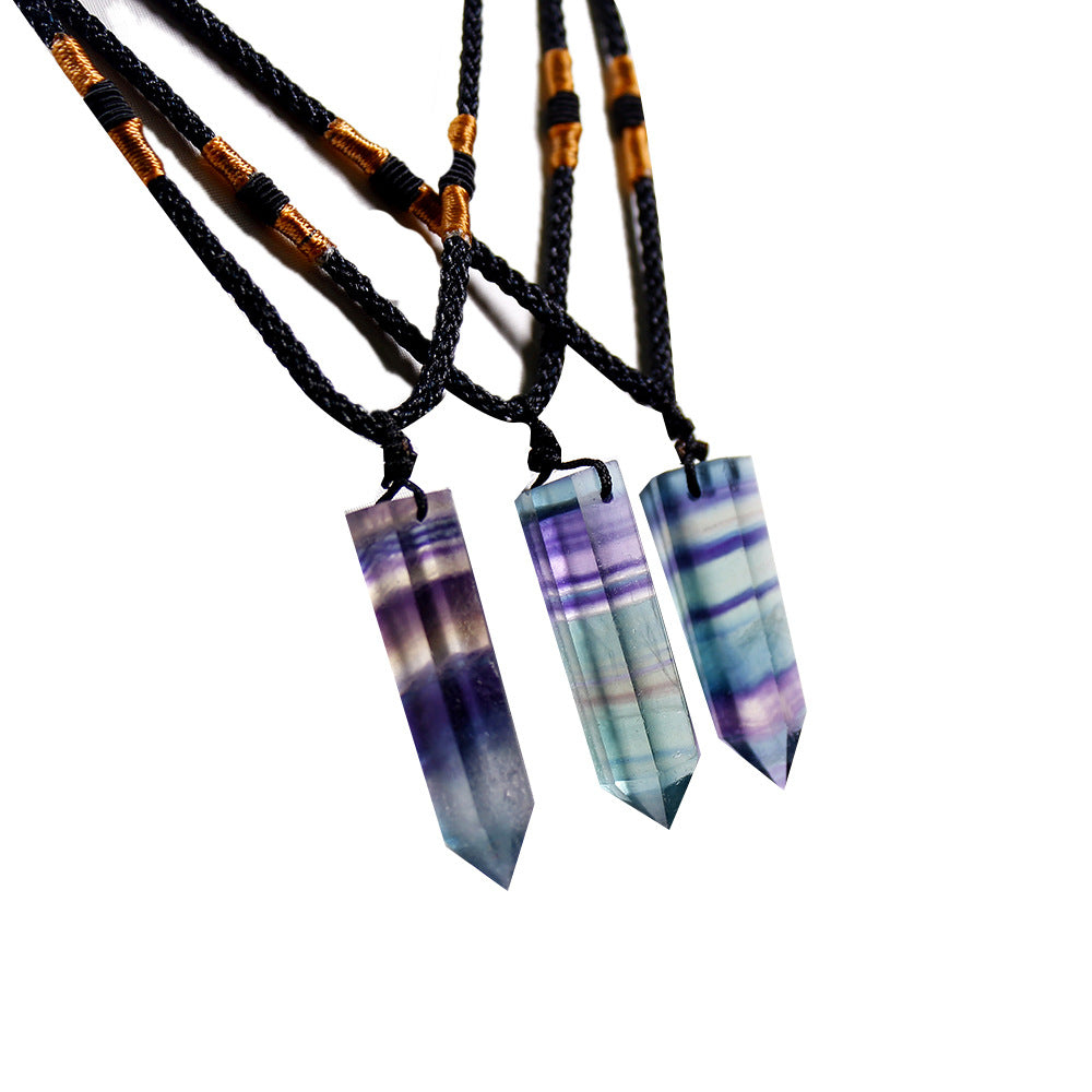Rainbow Fluorite Pendant Necklace – Natural Crystal product photo 5