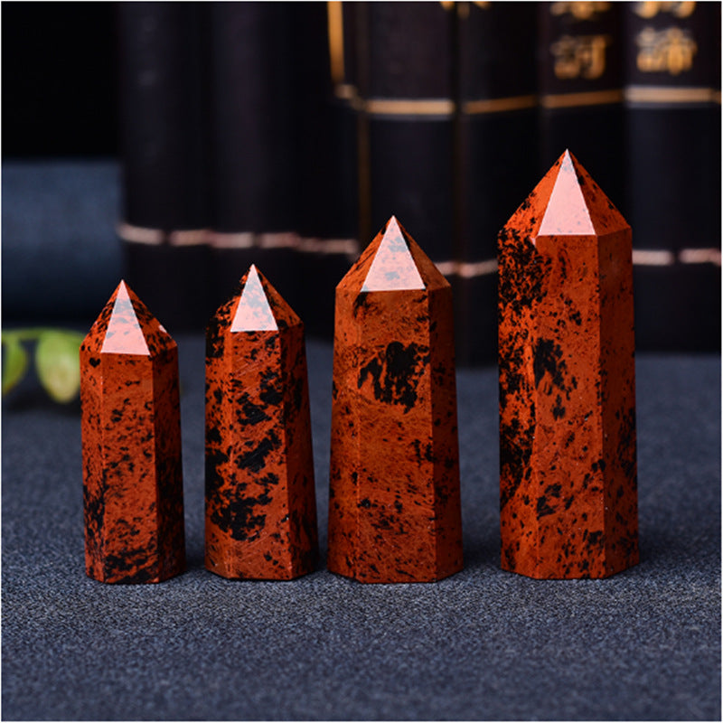 Mahogany Obsidian Tower | Natural Polished Stone 5–8cm