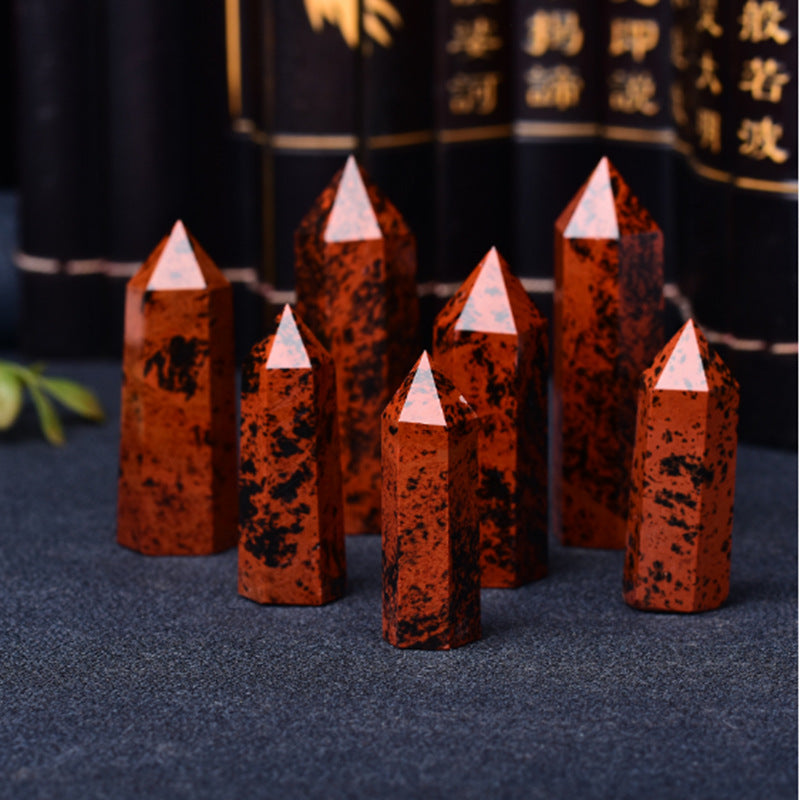 Mahogany Obsidian Tower | Natural Polished Stone 5–8cm