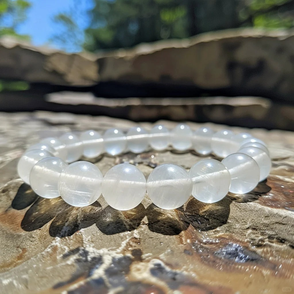 Senelite Quartz Bracelet | 8mm Beads | 15–19cm Wrist