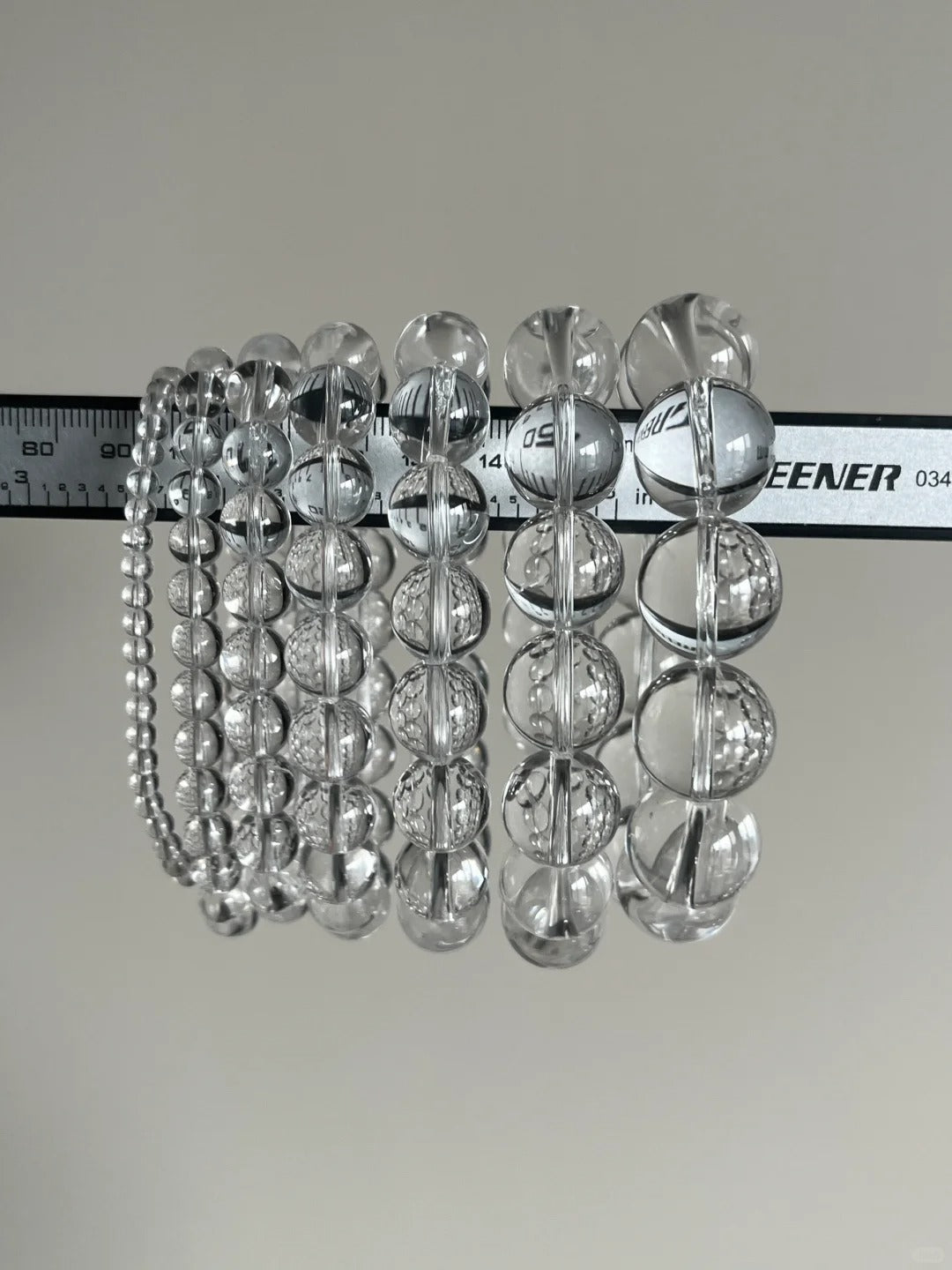 Natural Clear Quartz bracelet with polished crystal beads