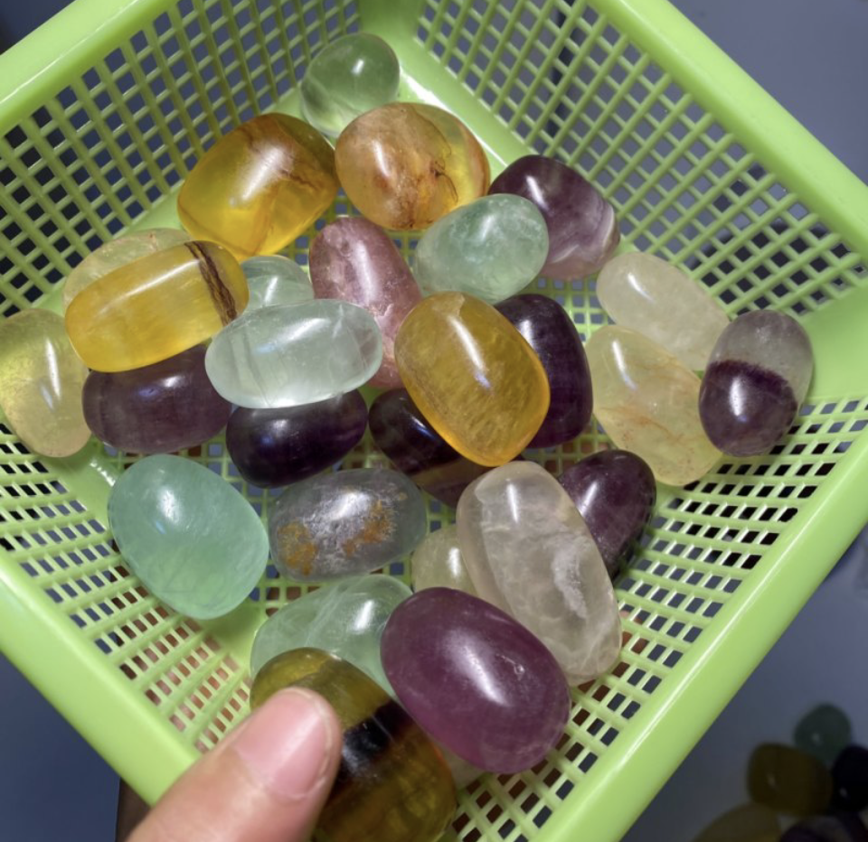 Candy Fluorite Tumble (10 in a pack) - Healing Crystal for Emotional Healing, Chakra Balancing, Reiki Energy, and Meditation
