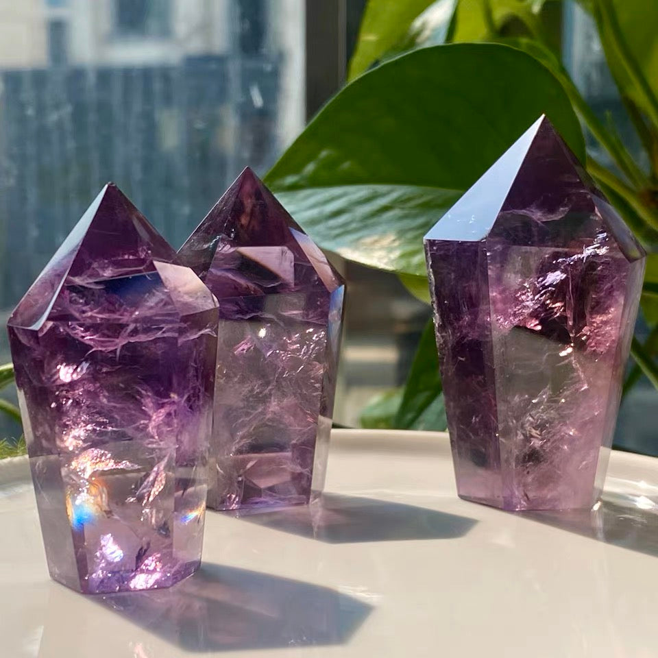 Deep purple Uruguay Amethyst tower side view