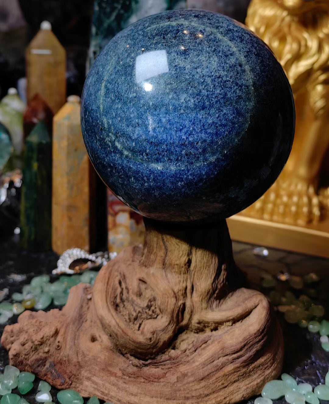 Blue Goldstone Sphere | Sparkling Midnight Blue Ball 4–5cm