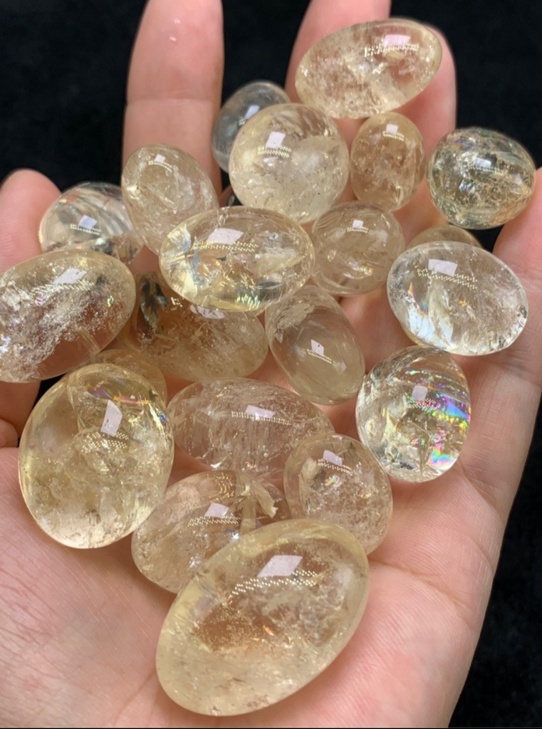 Citrine Azeztulite Tumble - Crystal for Abundance, Positive Energy, Manifestation, Healing Stone