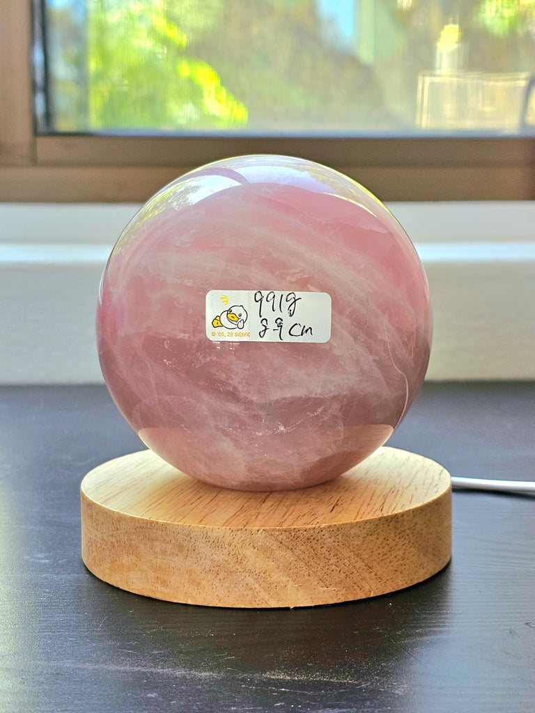 Affordable Large XL Rose Quartz Sphere - Healing Crystal Ball, Love and Harmony, Low-Cost Crystal Decor, Budget-Friendly Gift