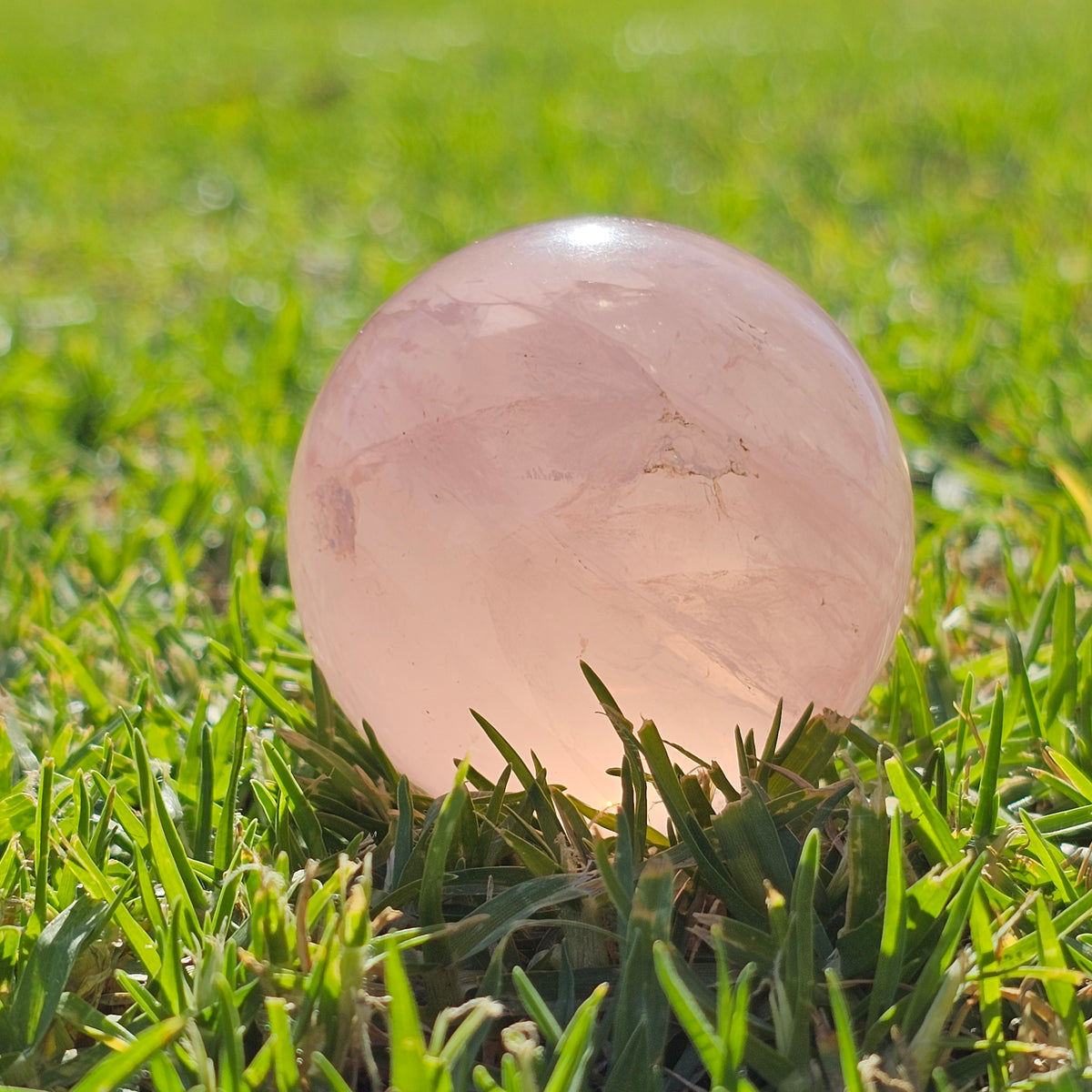 Natural Rose Quartz Sphere | Polished Pink Crystal Ball