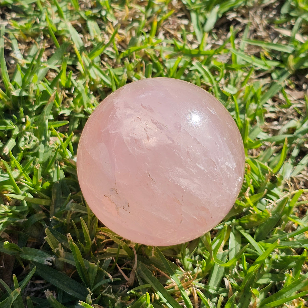 Natural Rose Quartz Sphere | Polished Pink Crystal Ball