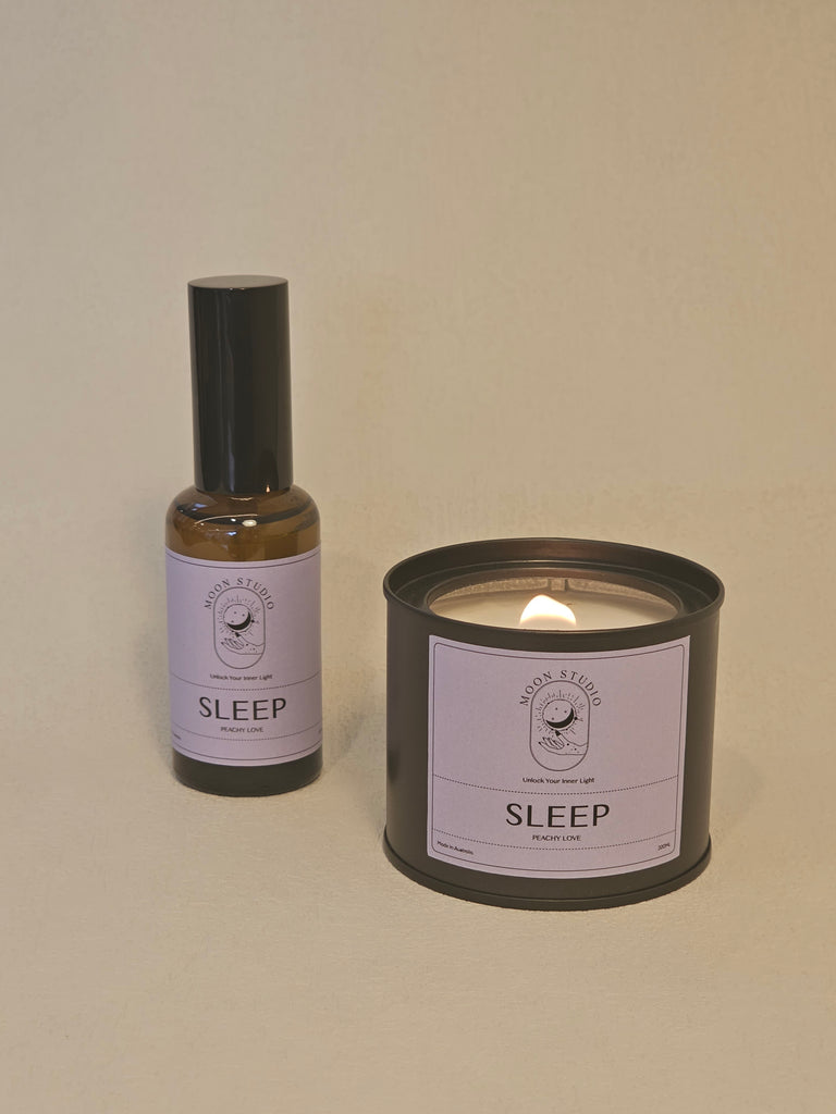 Bougie de sommeil - Mèche en bois, versée à la main à Sydney, Australie - Cire de soja, Parfum maison romantique