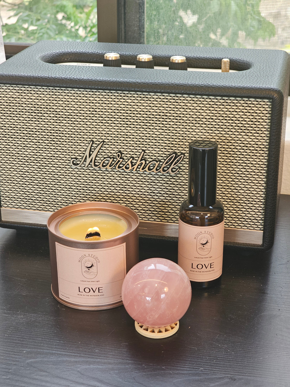 Rose Quartz & Jasmine Ritual Candle – Soy Wax Candle product photo 5