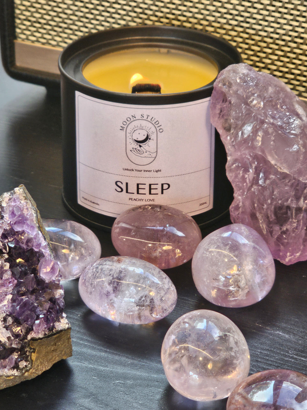 Sleep Ritual Kit | Soy Candle, Room Spray & Amethyst Cluster