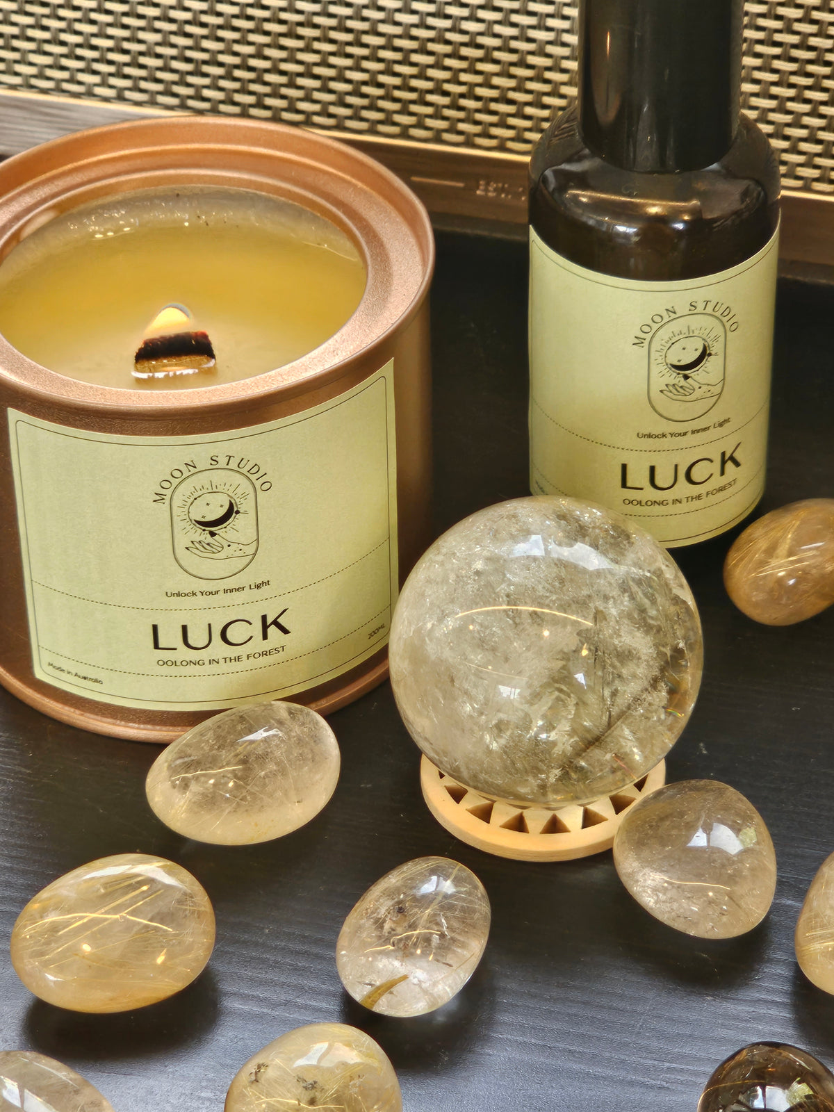 Good Fortune Ritual Candle – Soy Wax Crystal Candle product photo 3
