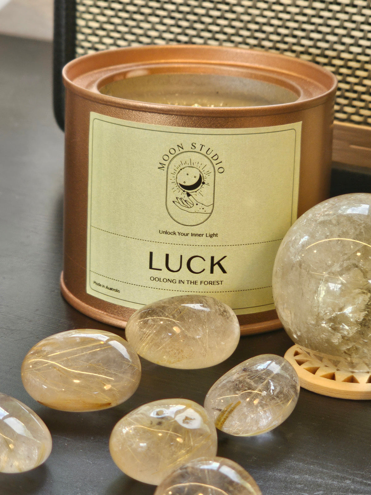 Good Fortune Ritual Candle – Soy Wax Crystal Candle product photo 4