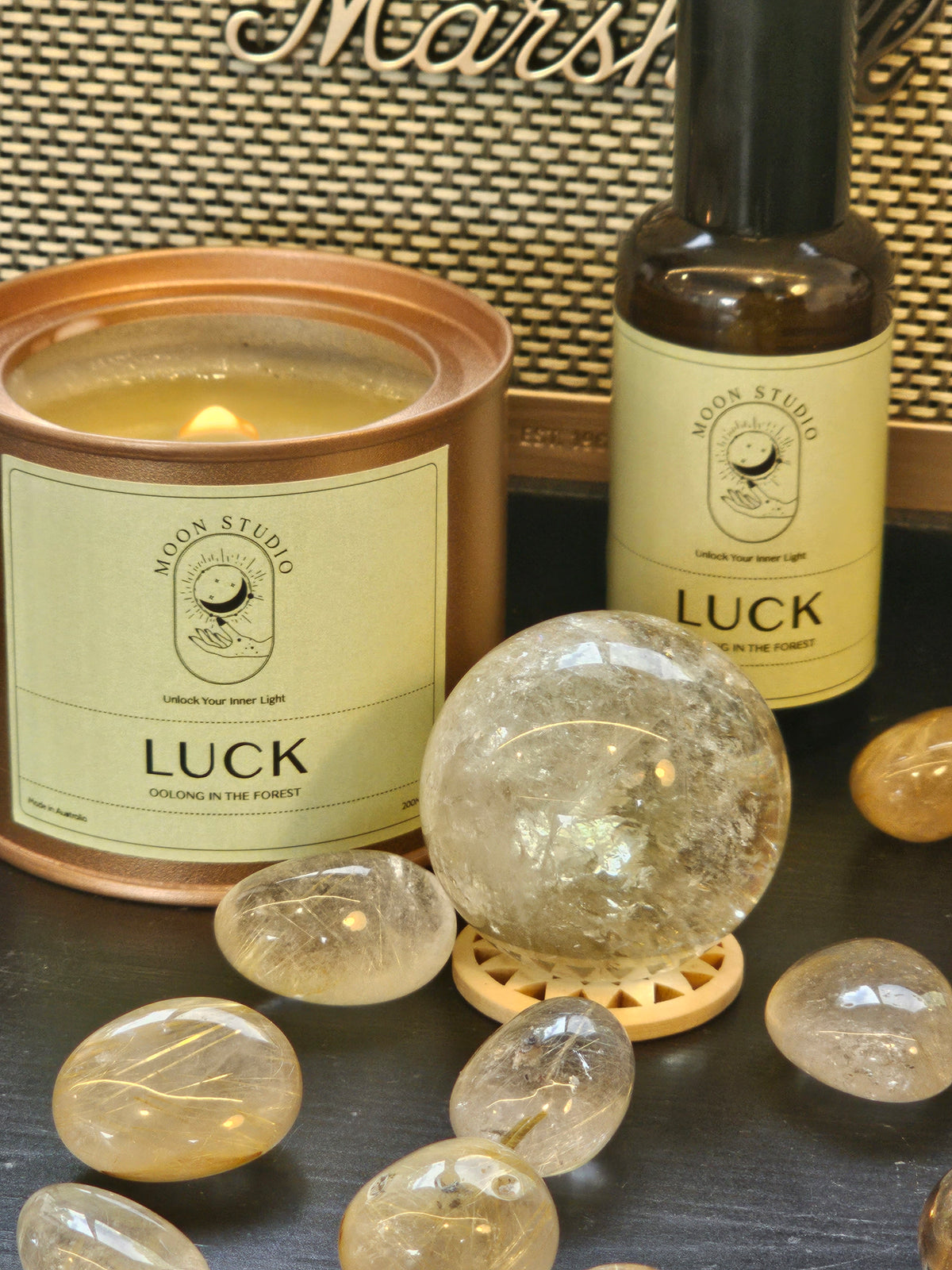 Citrine Sphere Ritual Gift Set – side view