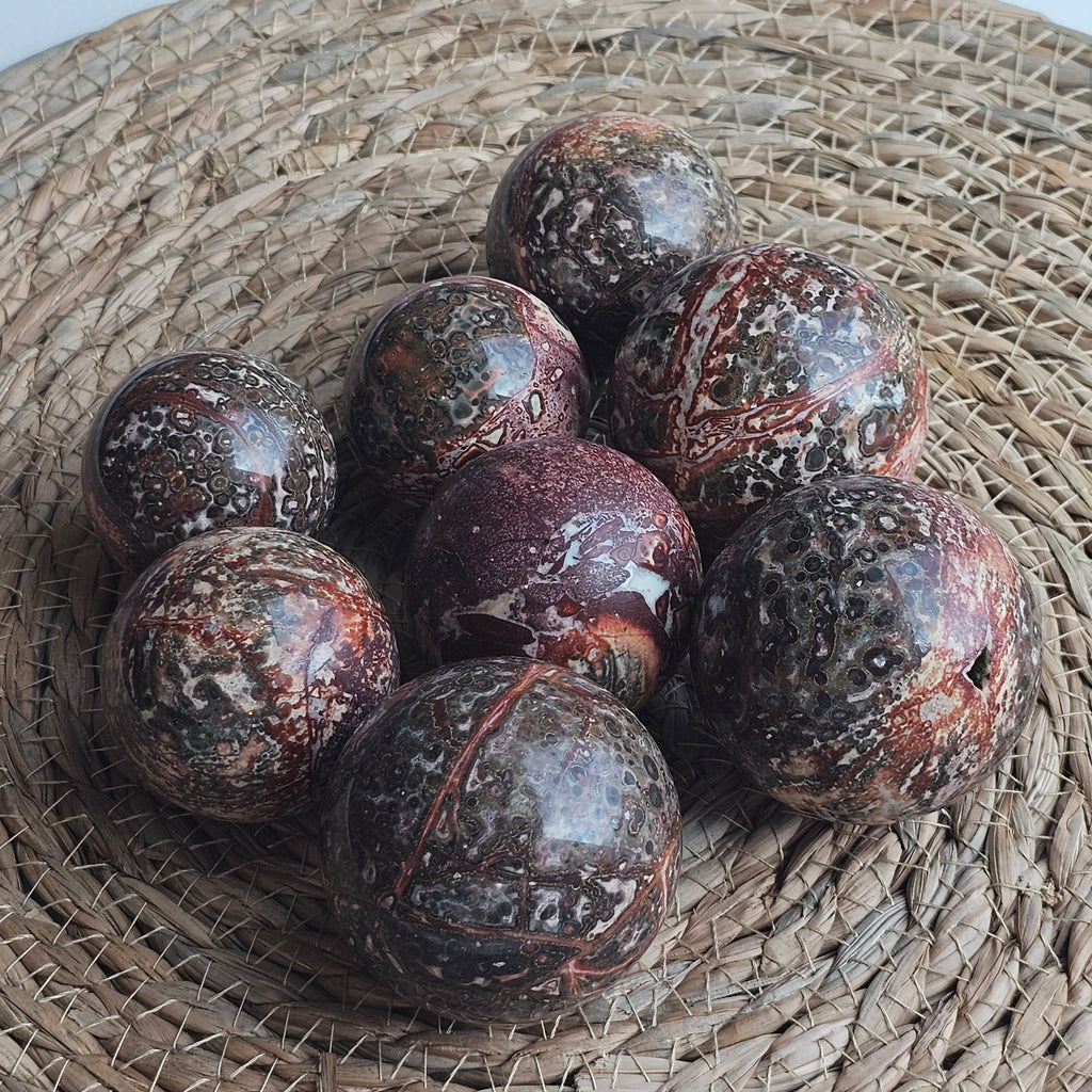Exquisite Leopard Skin Jasper Sphere - Natural Beauty and Serenity