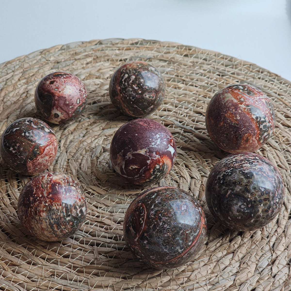 Leopard Skin Jasper Sphere | Natural Patterned Stone Ball