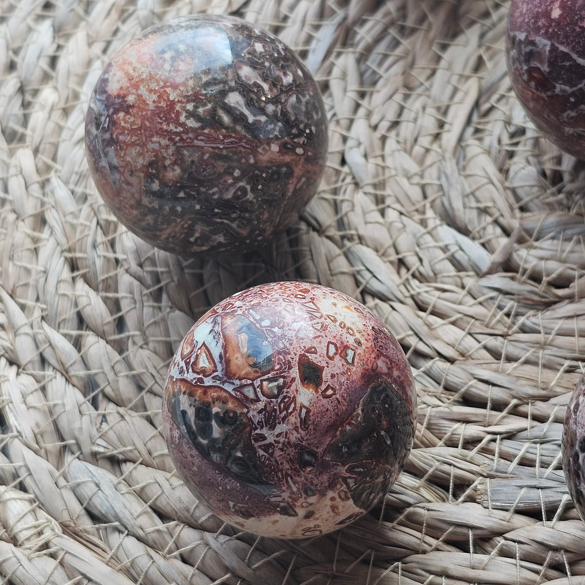 Leopard Skin Jasper Sphere | Natural Patterned Stone Ball