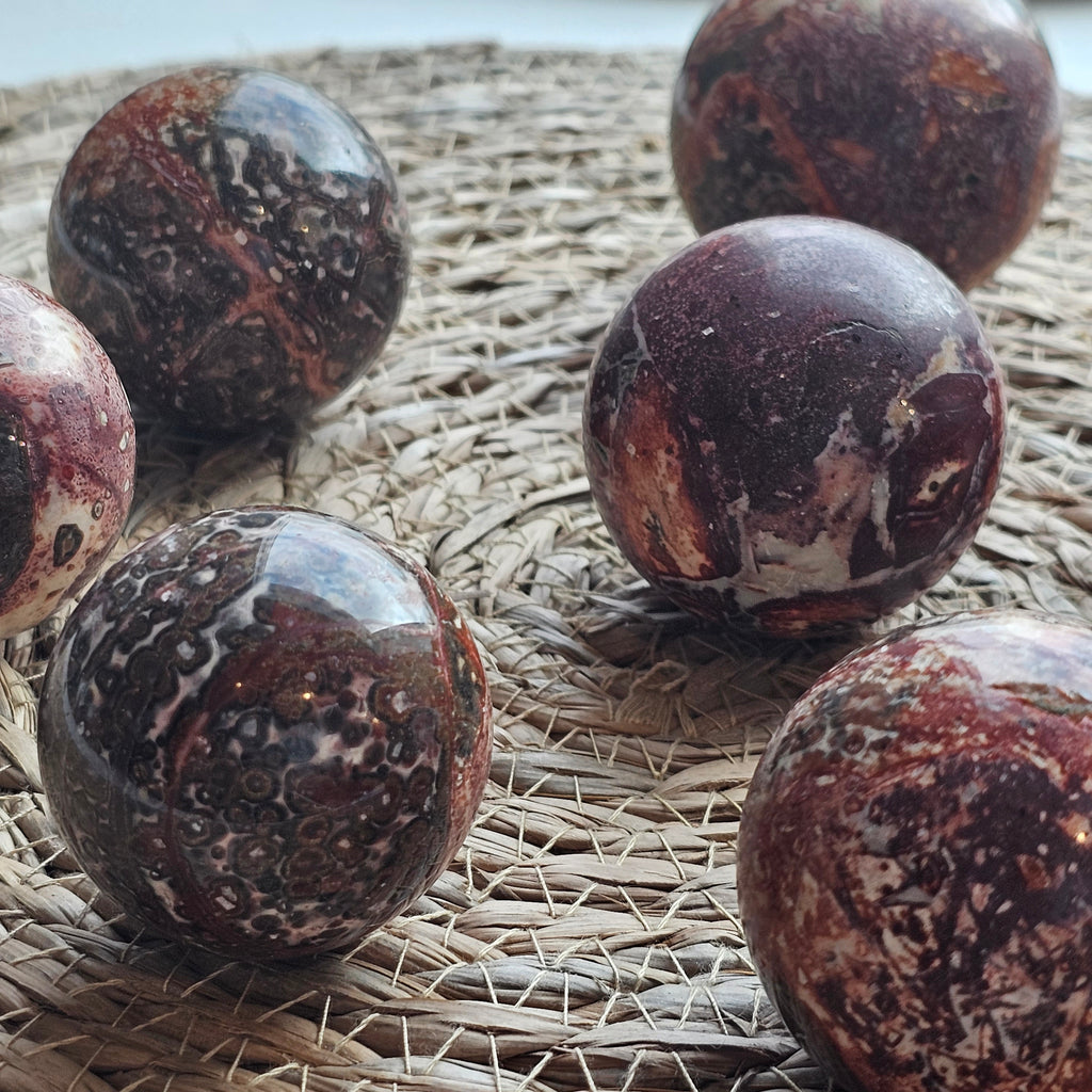 Exquisite Leopard Skin Jasper Sphere - Natural Beauty and Serenity