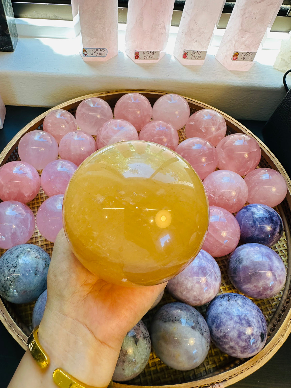 Honey Calcite Sphere | Natural Golden Crystal Ball 4–4.5cm