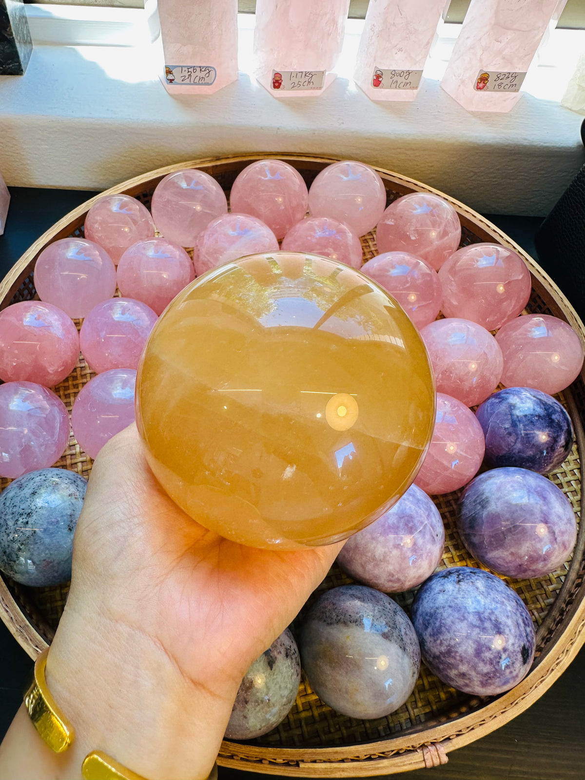 Honey Calcite Sphere | Natural Golden Crystal Ball 4–4.5cm