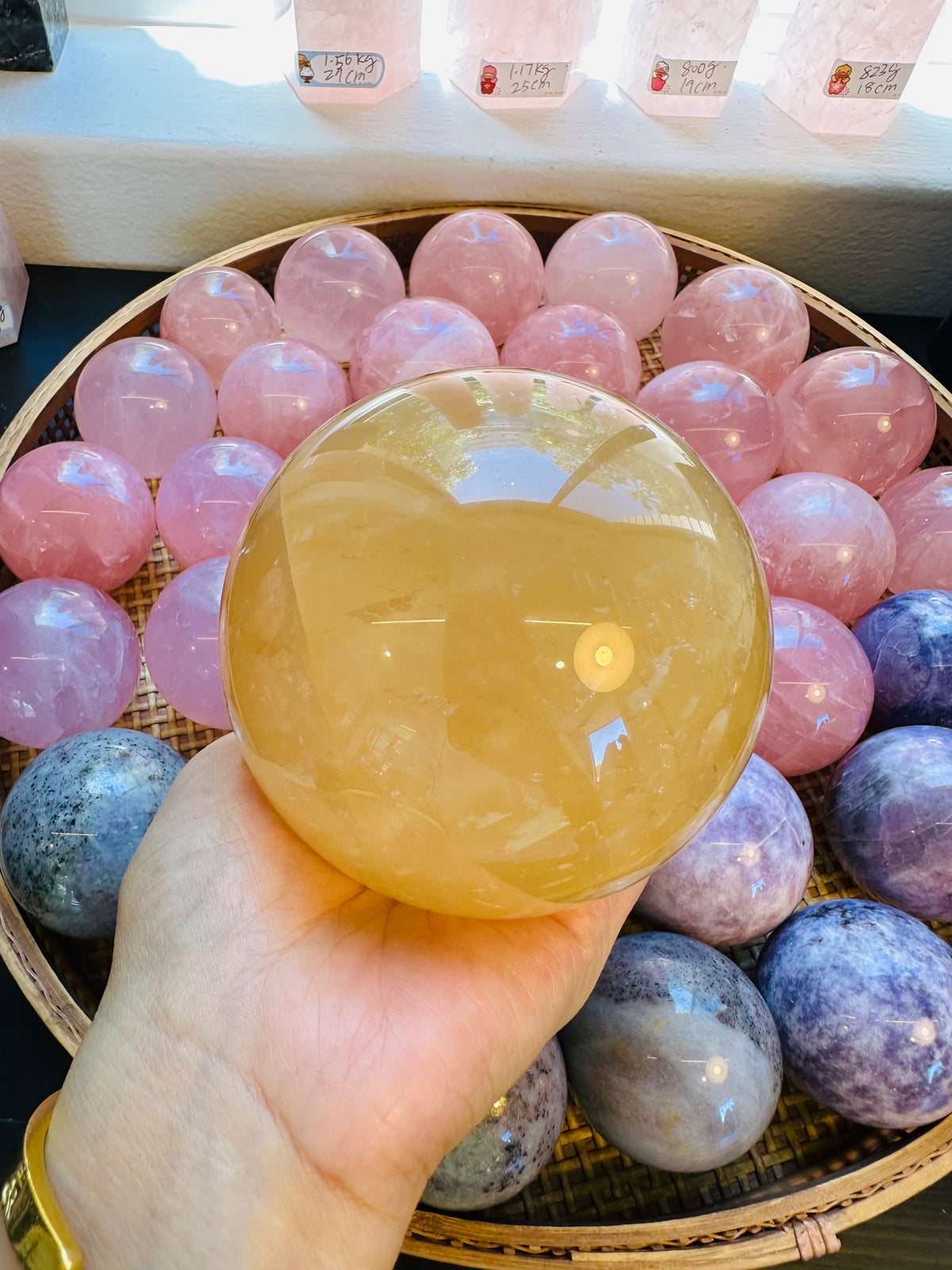 Honey Calcite Sphere | Natural Golden Crystal Ball 4–4.5cm
