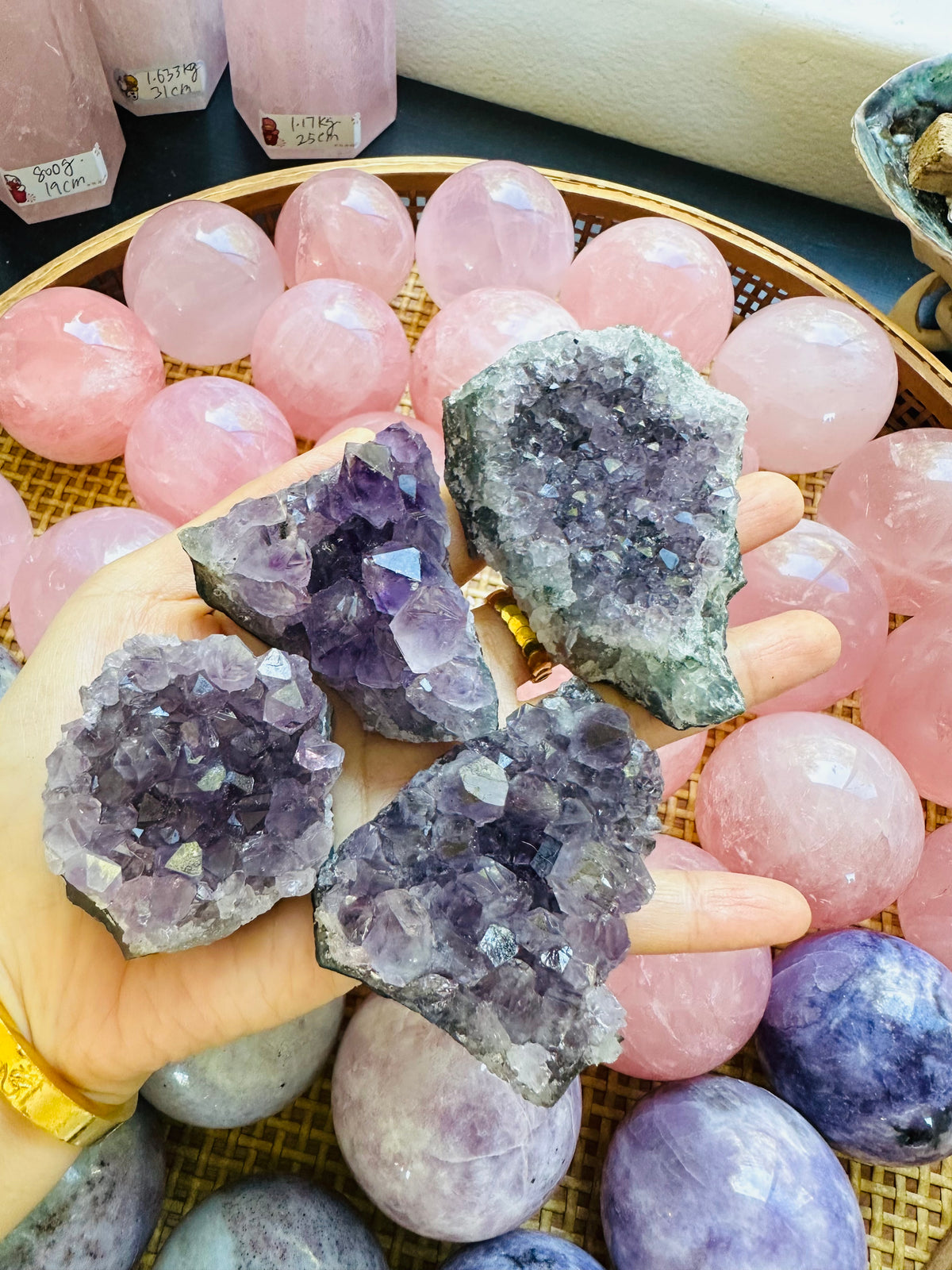 Brazilian Amethyst Cluster, Natural Purple Crystal Geode – alternate view 2