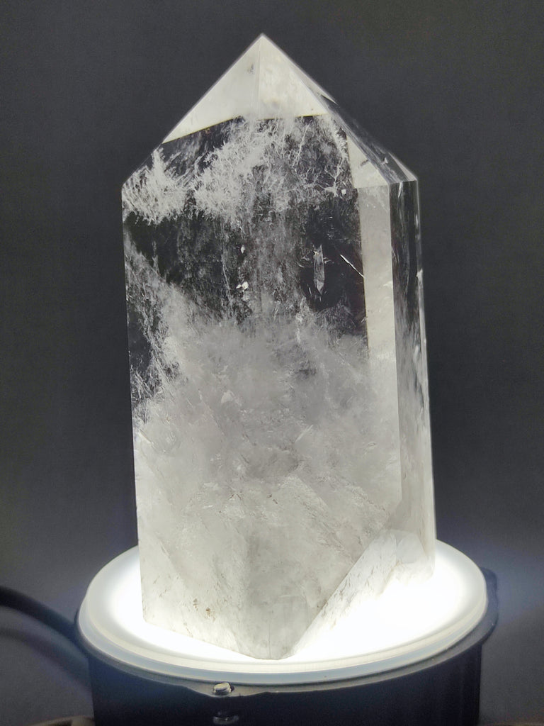 Large Clear Quartz Tower Point Generator Amplify Energy Clarity in Your Space - 643g