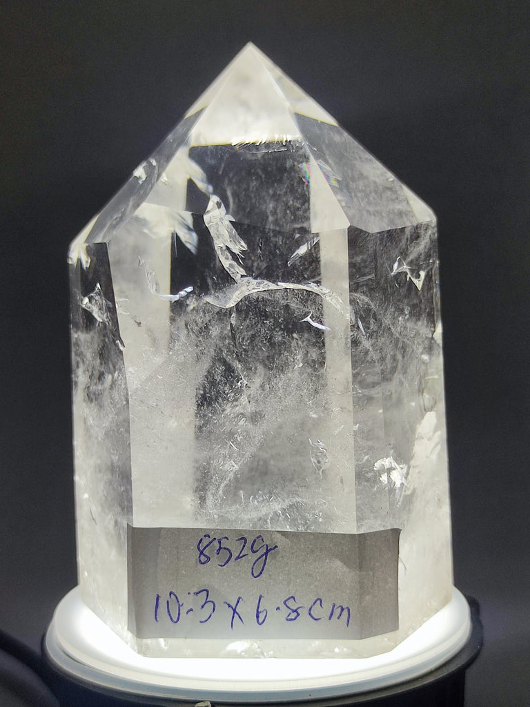 Large Clear Quartz Tower Point Generator Amplify Energy Clarity in Your Space - 852g