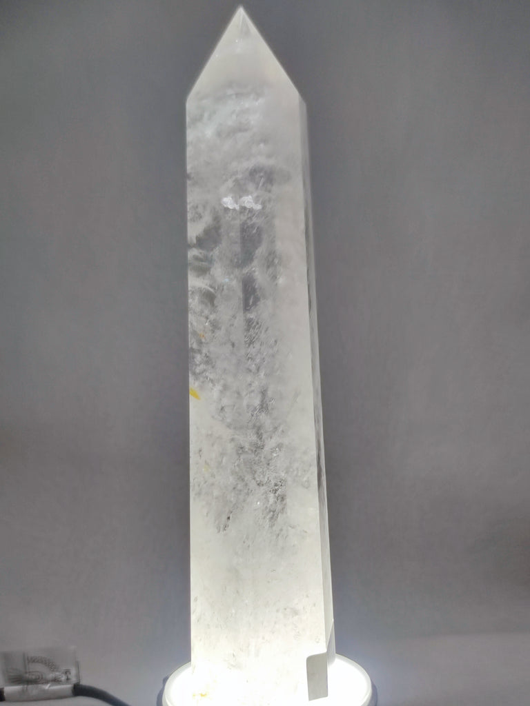 Large XL Clear Quartz Tower Point Generator Amplify Energy Clarity in Your Space 1.25kg 24cm