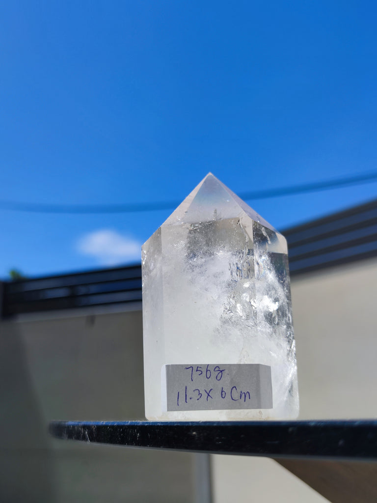 Large XL Clear Quartz Tower Point Generator - Healing & Protection Crystal - Home Decor - Unique Gift