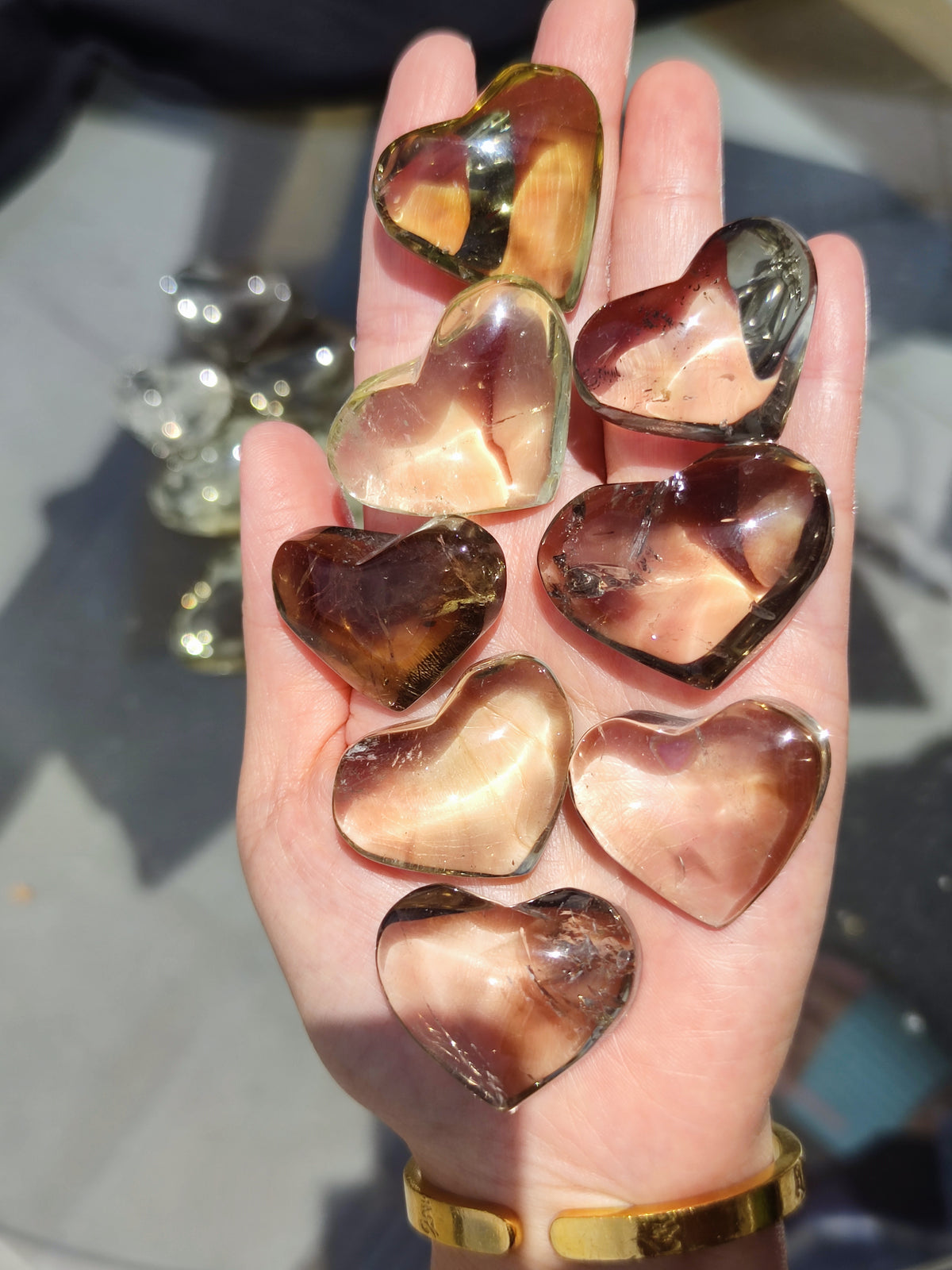 Brazilian Citrine Puffy Heart – front view