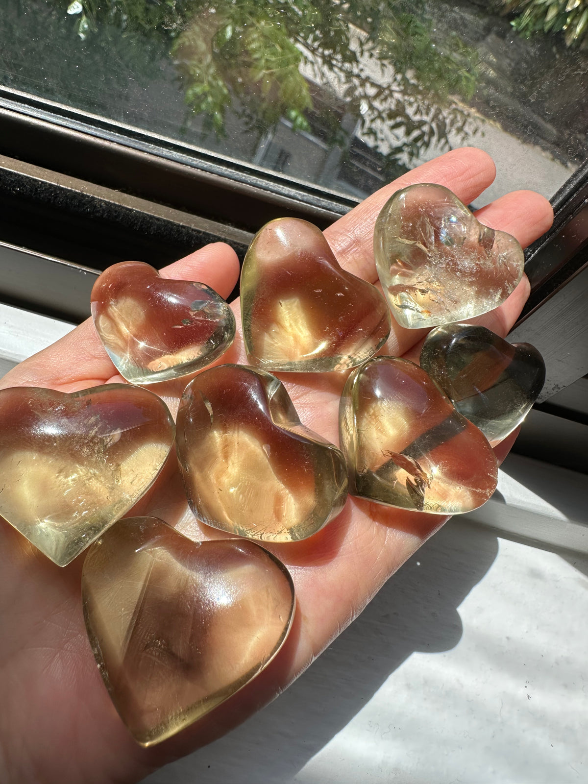 Brazilian Citrine Puffy Heart – top view