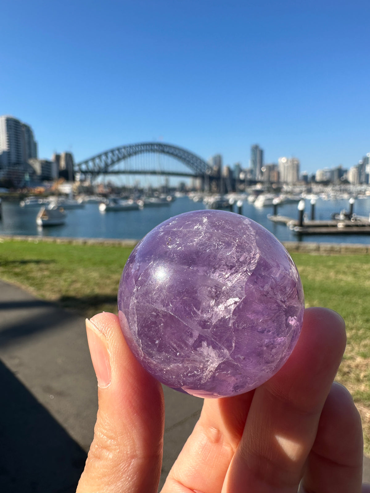Amethyst Sphere, Natural Purple Crystal Ball – alternate view 7