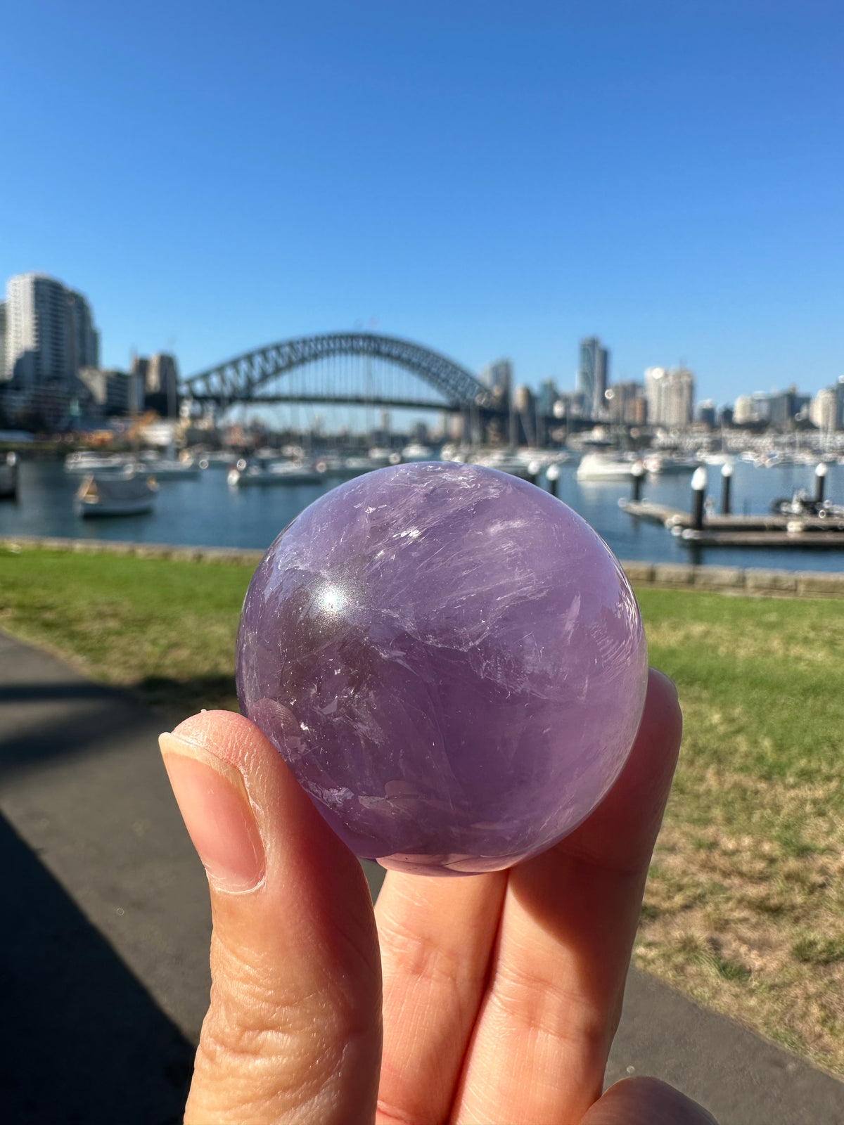 Amethyst Sphere, Natural Purple Crystal Ball – alternate view 9