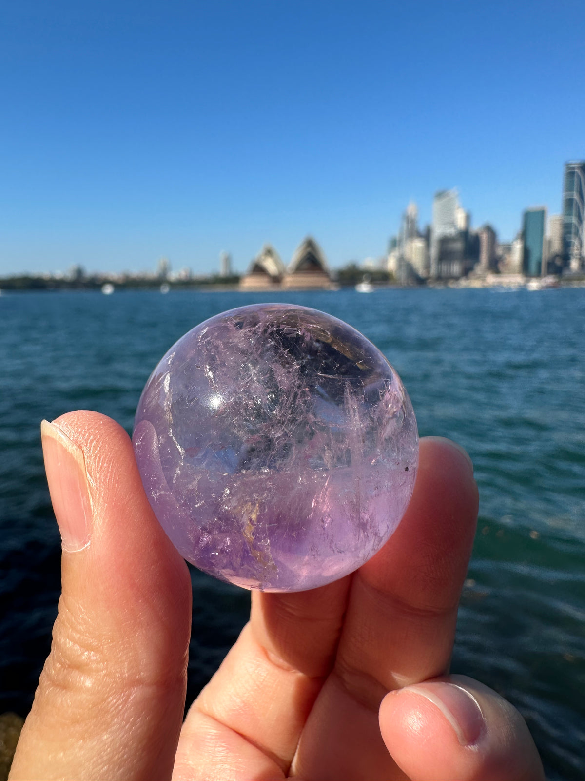 Amethyst Sphere, Natural Purple Crystal Ball – alternate view 2