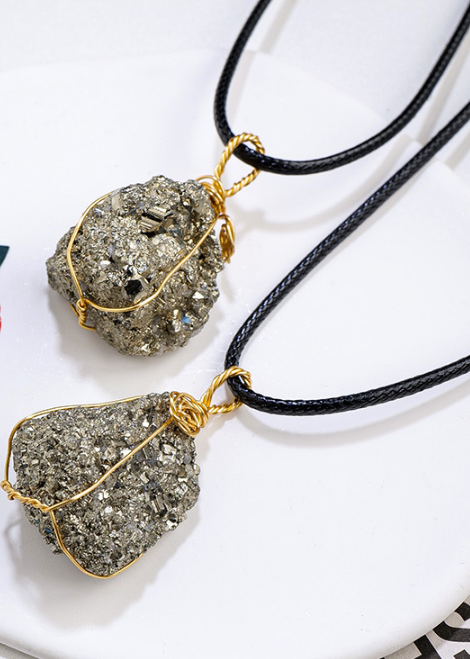Pyrite Necklace | Natural Mineral Pendant 2–3cm