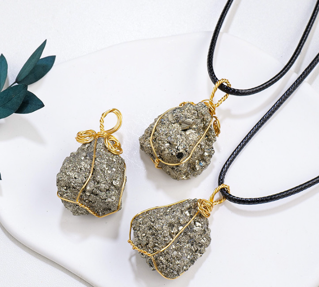 Pyrite Necklace | Natural Mineral Pendant 2–3cm