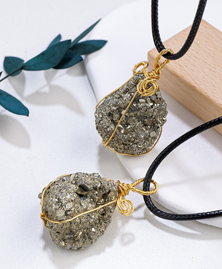 Pyrite Necklace | Natural Mineral Pendant 2–3cm