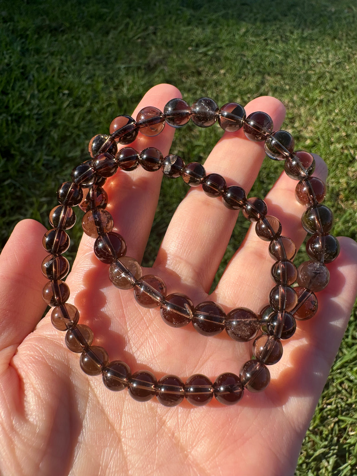 Natural Smoky Quartz Bracelet – 6mm Crystal Beads product photo 3