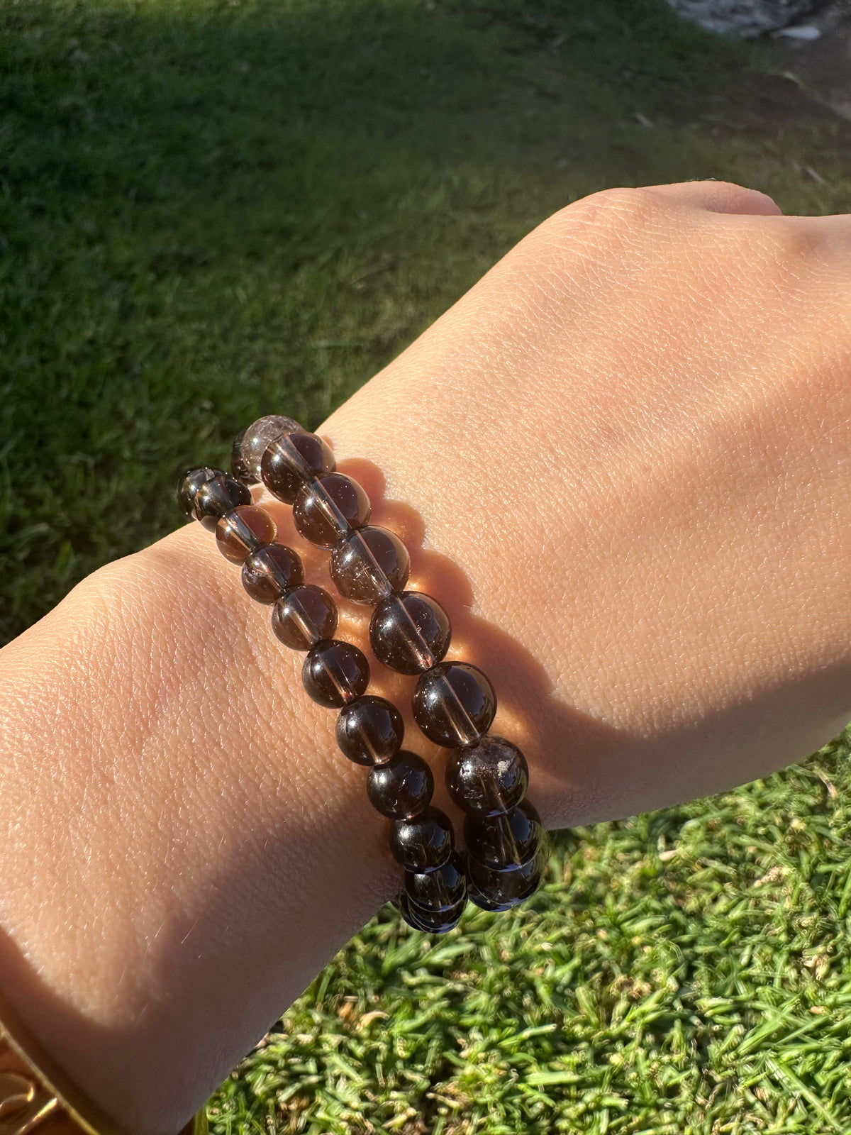 Natural Smoky Quartz Bracelet – 6mm Crystal Beads product photo 2