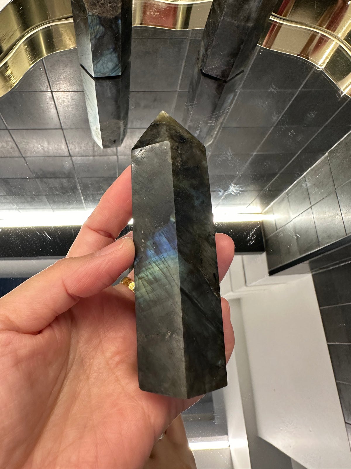 Labradorite Tower | Natural Flash Crystal Point 10cm