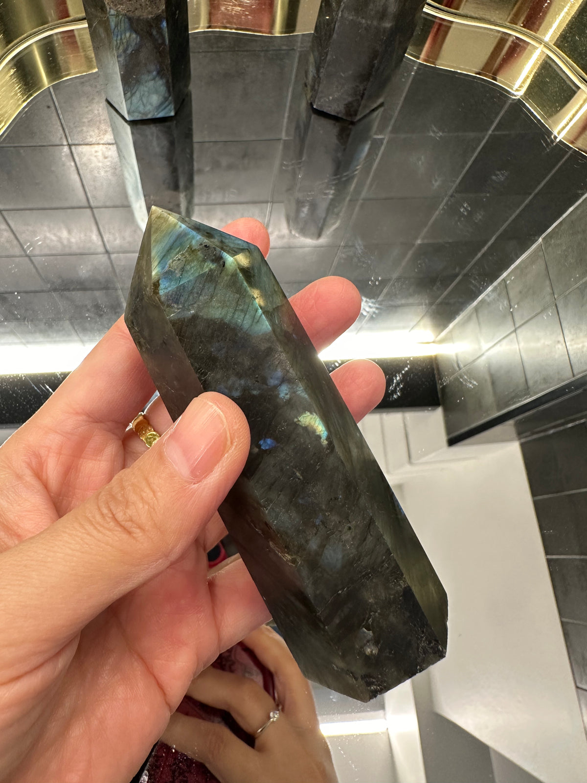 Labradorite Tower | Natural Flash Crystal Point 10cm