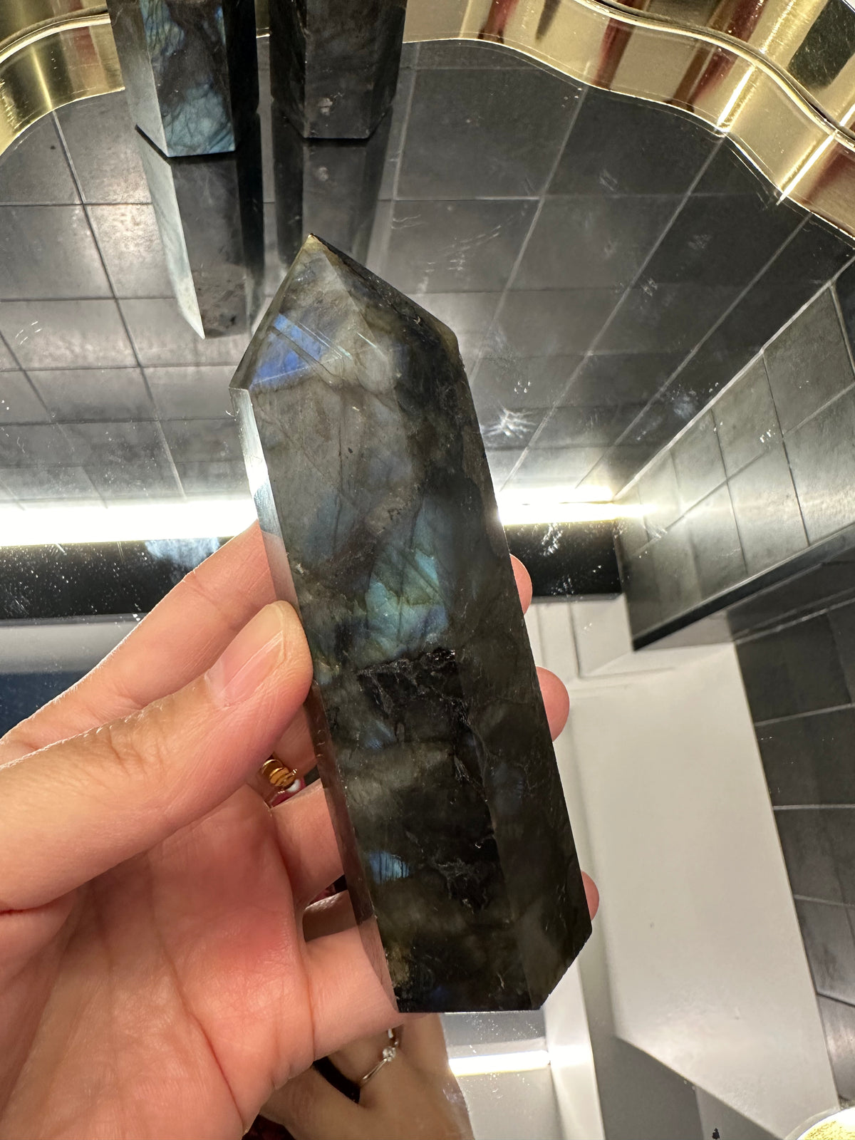 Labradorite Tower | Natural Flash Crystal Point 10cm